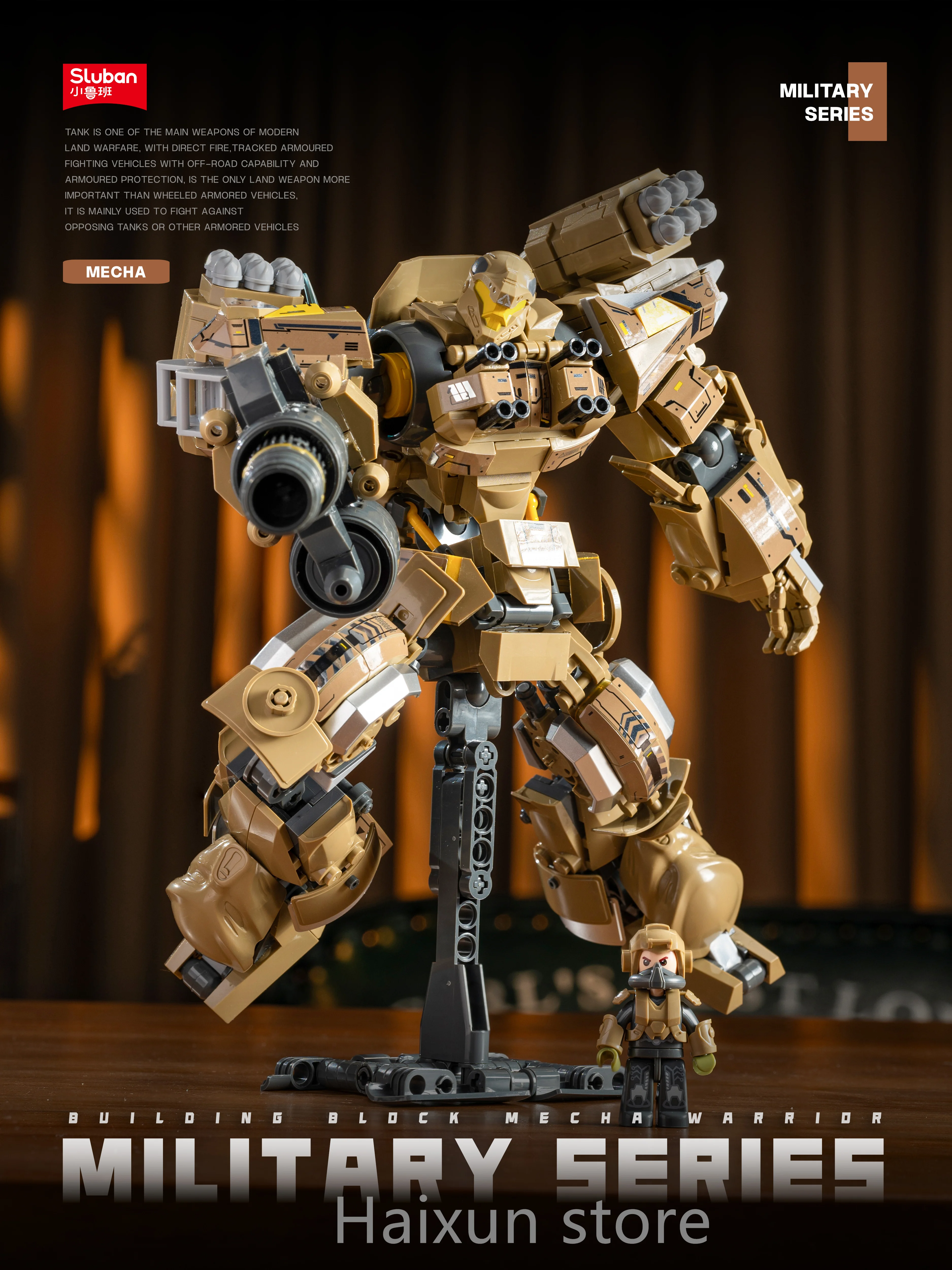 581-elementowy zestaw modelarski robotu artyleryjskiego, mobilny, Future Wars, uzbrojona wsparcie, edukacyjny zestaw klocków dla dzieci, zabawka konstrukcyjna. — 2
