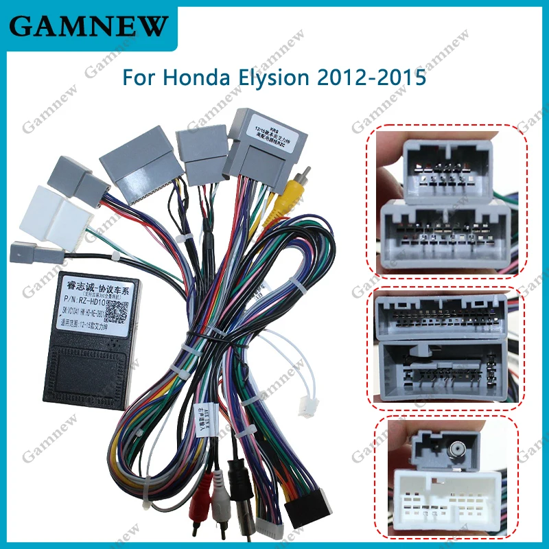 

Gamnew Car 16pin Wiring Harness Adapter Canbus Box Decoder For Honda Elysion 2012-2015 Android Radio Power Cable HD-RZ-10