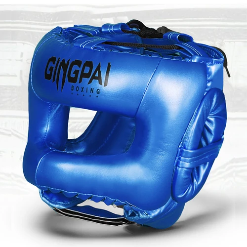 Imagen 2 del producto Casco de boxeo protección para la cabeza equipo de Fitness aprobado cerrado casco deportivo completo hombres mujeres cascos Sanda Protector de cabeza para niños