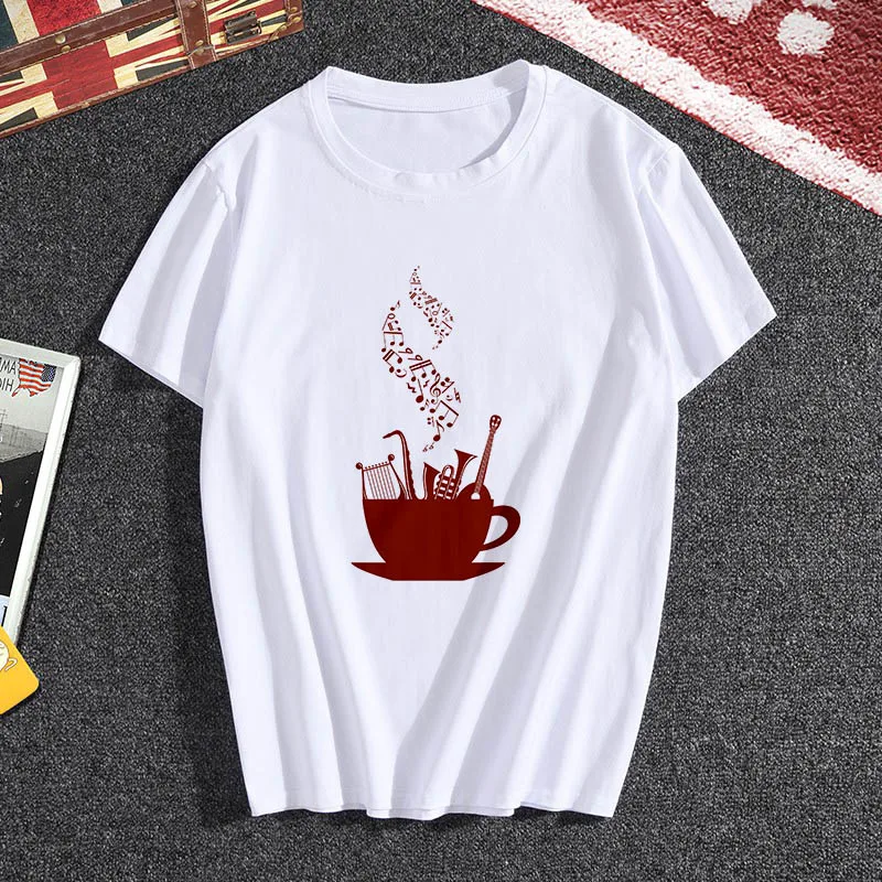 2020 new music note printed T shirt Women hipster T-shirt female Fashion Harajuku white tops T Shirt clothing