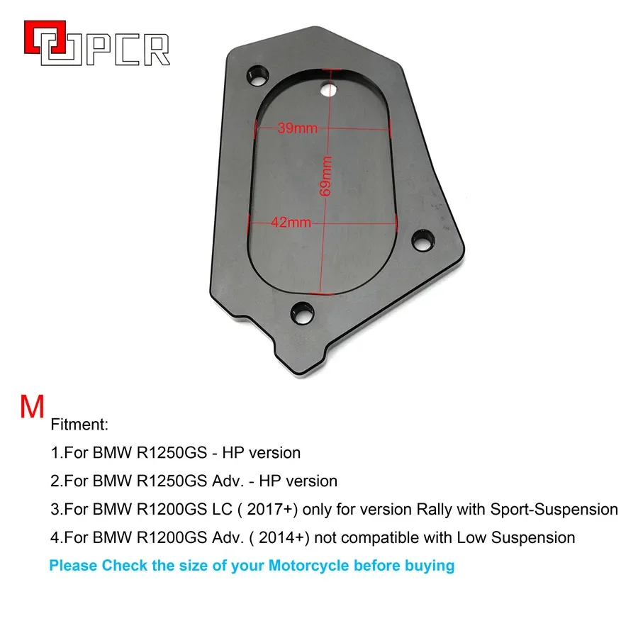 3 rozmiary do BMW R1200GS R1250GS R1250 GS ADV HP Wersja 2018 2019 2020 Motocykl CNC Stojak boczny Powiększ Przedłużenie Kickstand