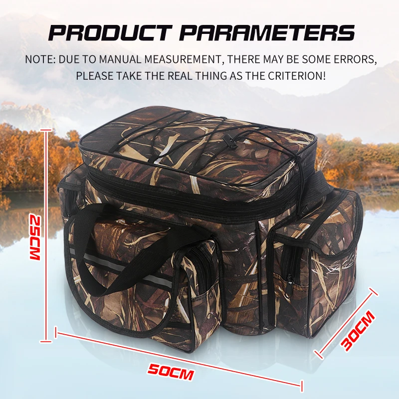 Waterproof Fishing Bag Nylon Large Capacity Multi Purpose Fishing Tackle Two Layer Waterproof Outdoor Shoulder Bags image 4