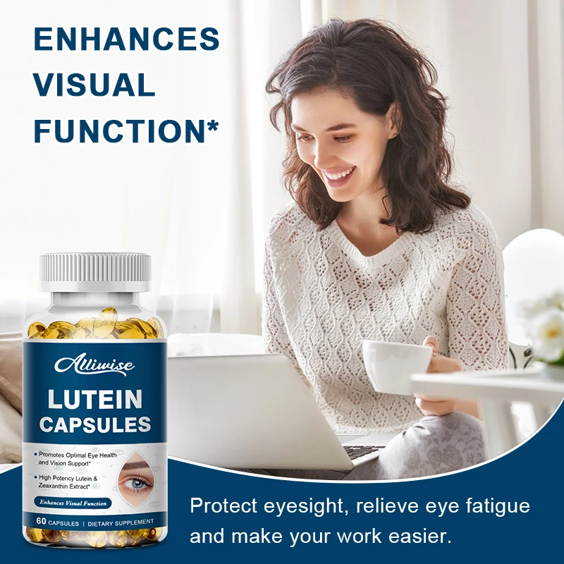 Alliwise Luteïne/Zeaxanthine Capsulesupplement Voor De Gezondheid Van Het Oog Ter Ondersteuning Van De Algehele Gezichtsfunctie En De Maculaire