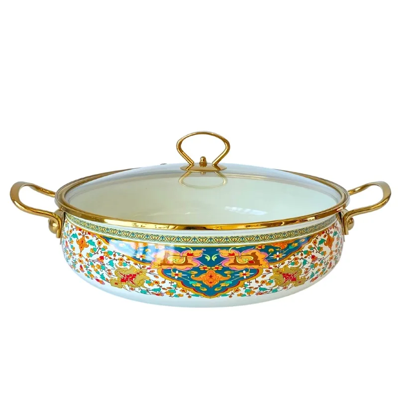 

Enamel saucepan, hot pot, gas induction cooker, universal, multifunctional seafood pot, enamel soup pot, stew pot