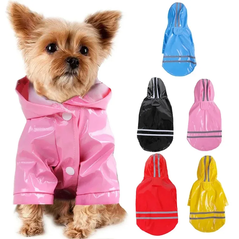 1 PCs New Pet Pu Raincoat Dog Raincoat Teddy Bichon Corgi Small Medium Dog Reflective Waterproof Snow Proof Puppy Clothes