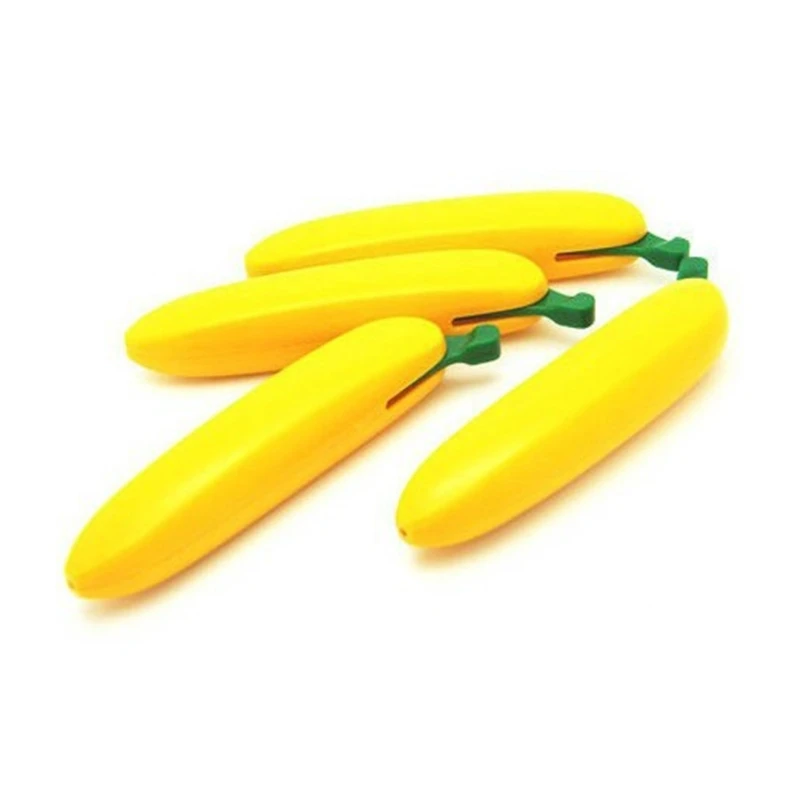 Bolígrafo retráctil divertido con forma plátano, novedad, 5 uds., escribe suavemente