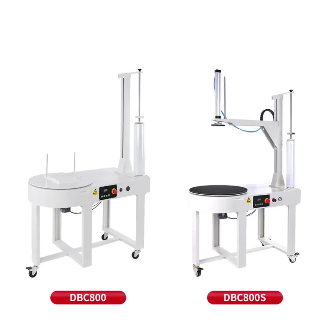 Small Carton Packaging Stretch Film Wrapper Machine Semi-Automatic Turntable Bench Type Top Plate Carton Box Case Machine