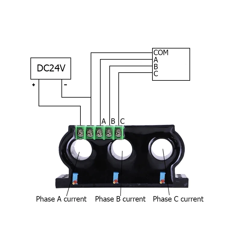 Transmetteur de courant ca triphasé à noyau divisé Hall ZA-H3A, entrée 0-10V, sortie 4-20mA, convertisseur de Signal analogique, capteur de courant