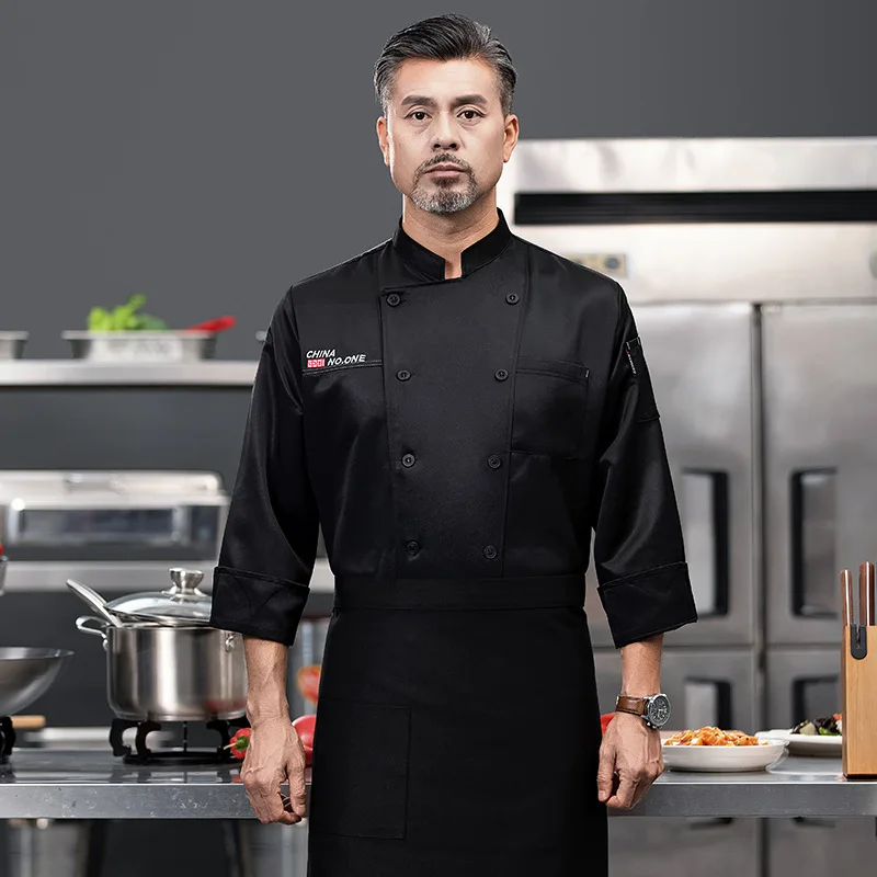 Chef vêtements de travail à manches longues automne hiver Restaurant Cuisine Cuisine occidentale Cuisine restauration cantine cuisson gâteau pain vêtements