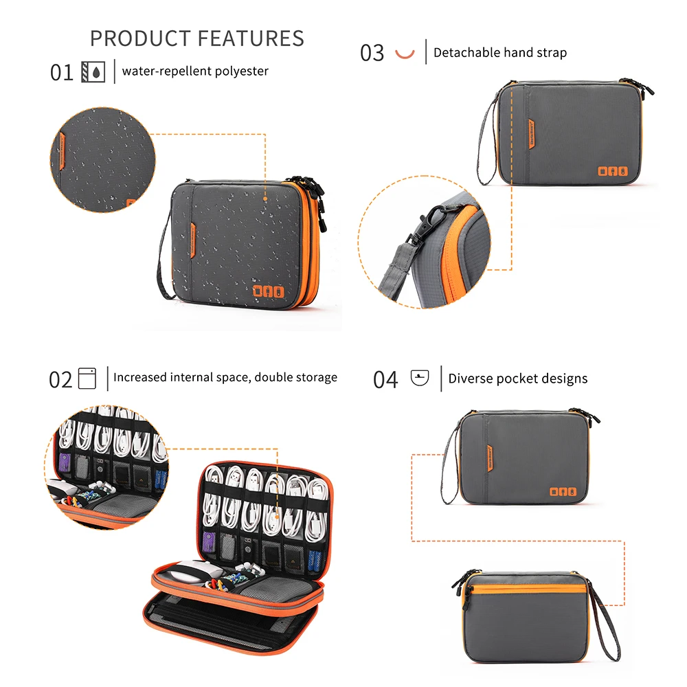 Electronic Organizer, Travel Pouch Electronic Accessories Carry Case Portable Storage Bag for Cable, Charger, Phone, Earphone