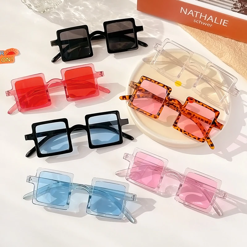 New Girls Colors Geometric Rectangle Eye Protection Accessories Children Colors Sunglasses Girls Boy Kids Polarized Sunglasses
