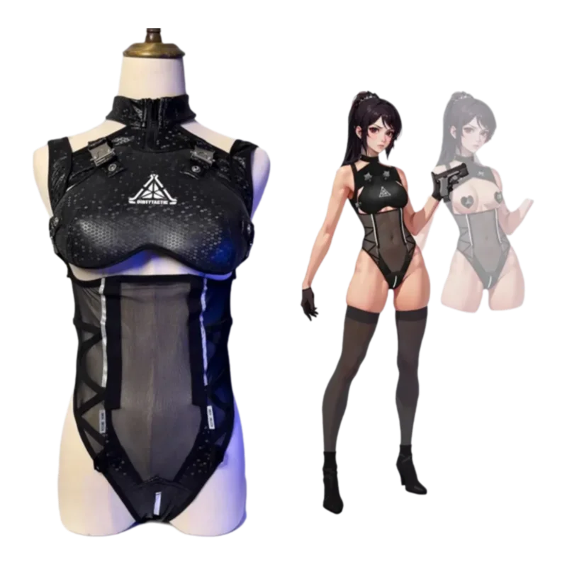 

DirtyTech Original Tactical Cyber Elastic Jumpsuit Military Otaku Armed JK Sexy Cosplay Leotard Bodysuit Costume Outfit