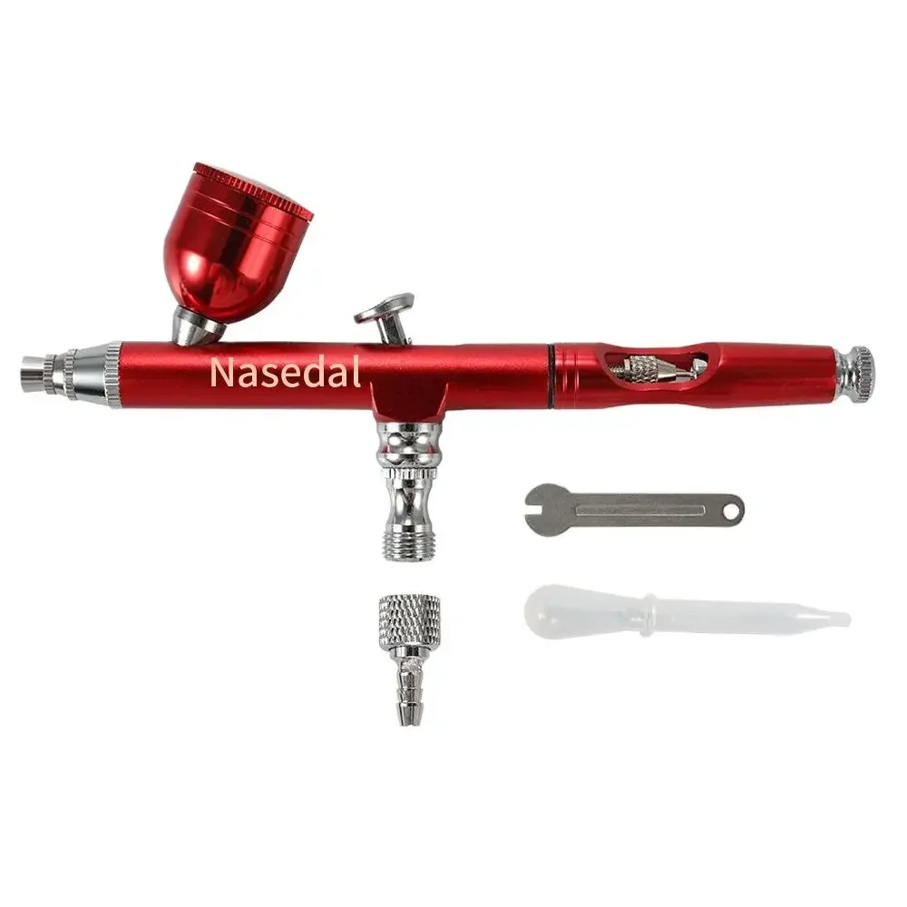 Imagem -03 - Aerógrafo de Dupla Ação com Chave Palha Pistola de Pulverização Pincéis de Decoração do Bolo Ferramenta Manicure Prego Gravidade Alimentação 03 mm