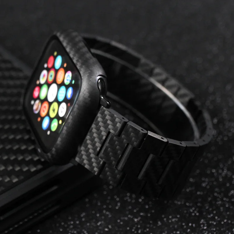 Ремешок для Apple Watch Band 44 мм 42-40-41-45 мм 44 мм Углеродное волокно с узором Браслет ремень iWatch series ultra 49 мм 9 8 7 6 5 3 SE