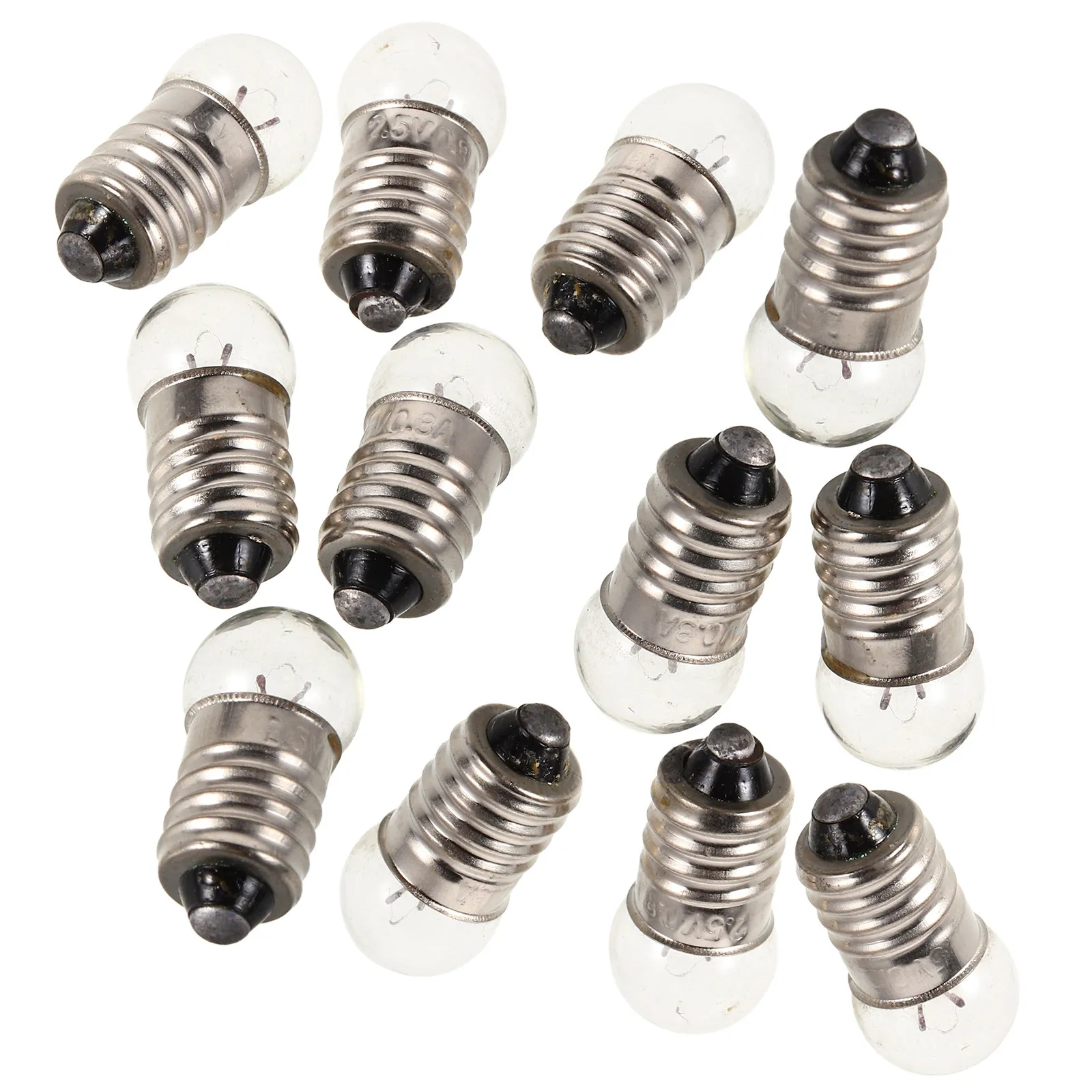 

12Pcs Miniature Screw Base Light Bulbs 25V 0.3a Small Electric Bulbs for Physics Experiments Electrical Circuits Flashlight