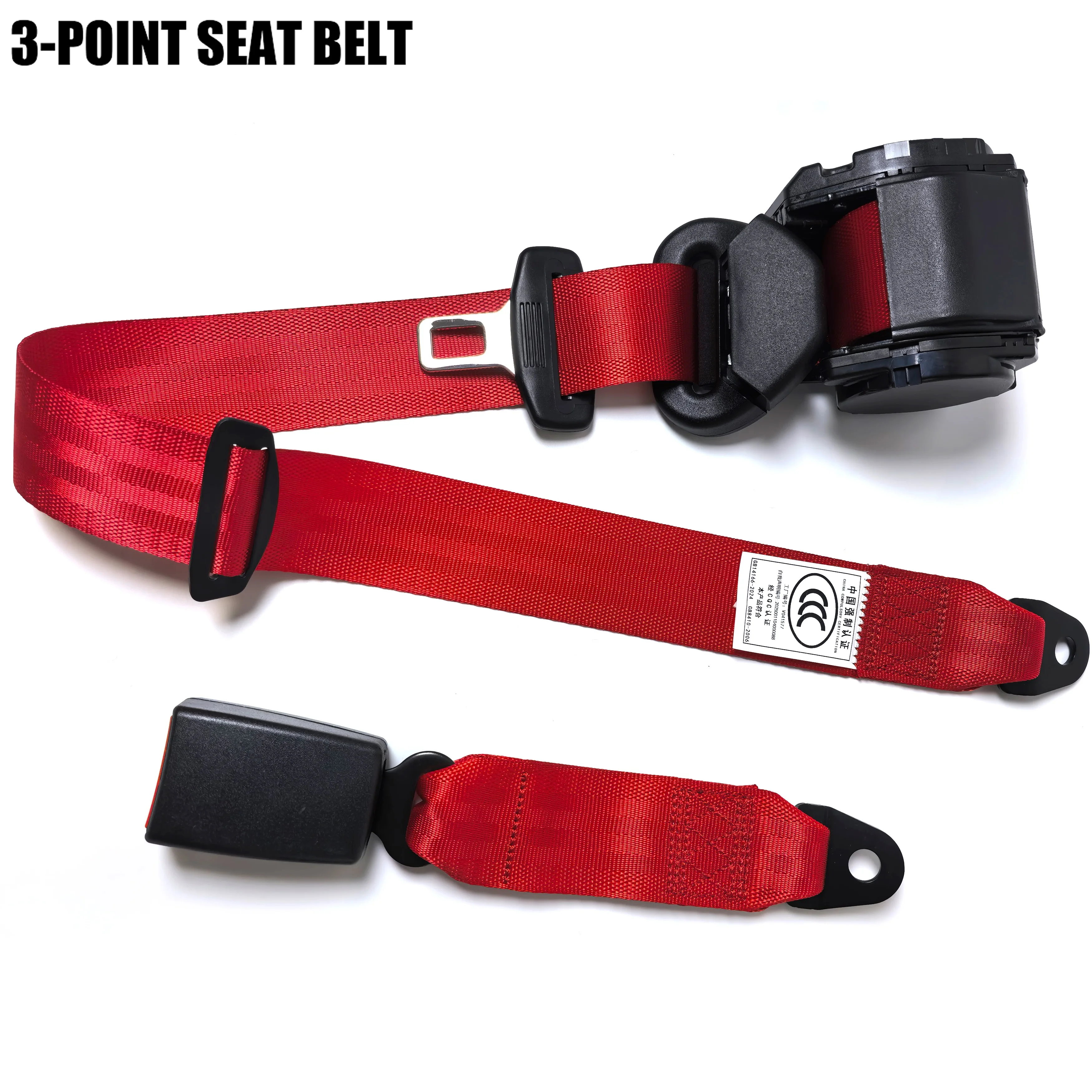 High Quality Seat Belts 3 Point Universal Safety Belt With Curved Rigid Buckle Car Belt Accessories