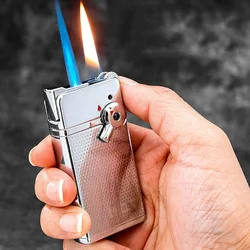 JOBON Double Fire Dual Purpose Blue Flame Straight Into The Lighter Creative Personality Inflatable Windproof Cigarette Lighters