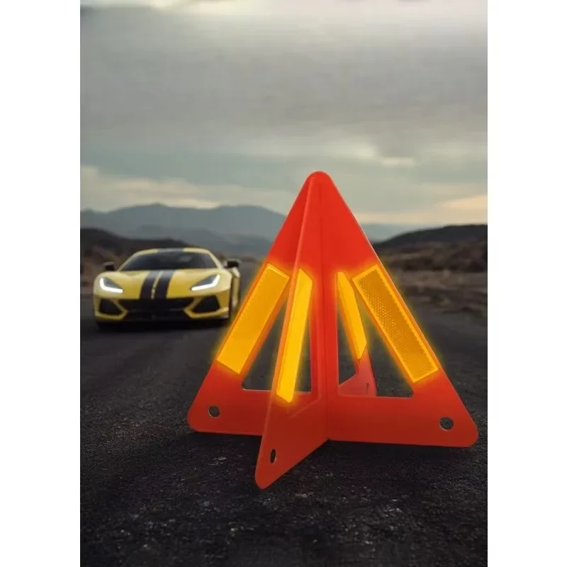 For Car Warning Sign Stop Sign Reflector Foldable Tripo Emergency Breakdown Warning Triangle Red Reflective Safety Triangle