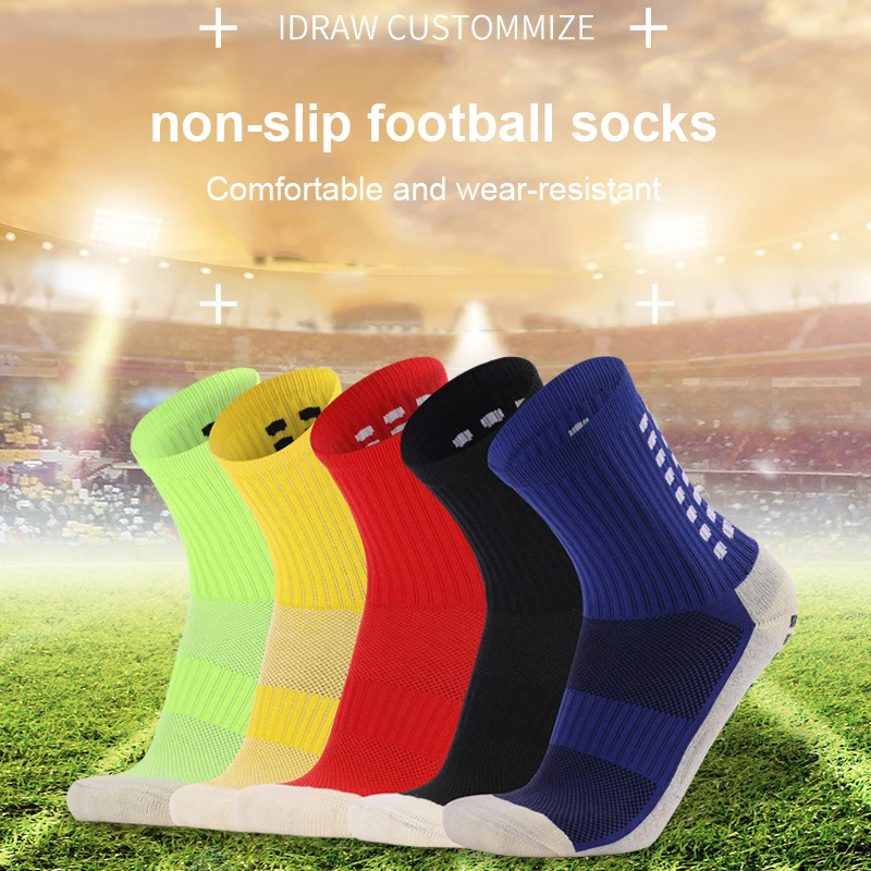 Adhesive Socks Non-slip Men's Football Socks Middle Tube Long Tube Thick Deodorant Wear-resistant Towel Bottom Sports Socks