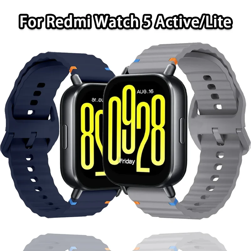 18/20/22mm Wellen-Silikonarmband für Redmi Watch 5 Active/Lite Sportarmband Huawei Watch 5 4 GT6-5-4 Pro GT Runner 2 Armband
