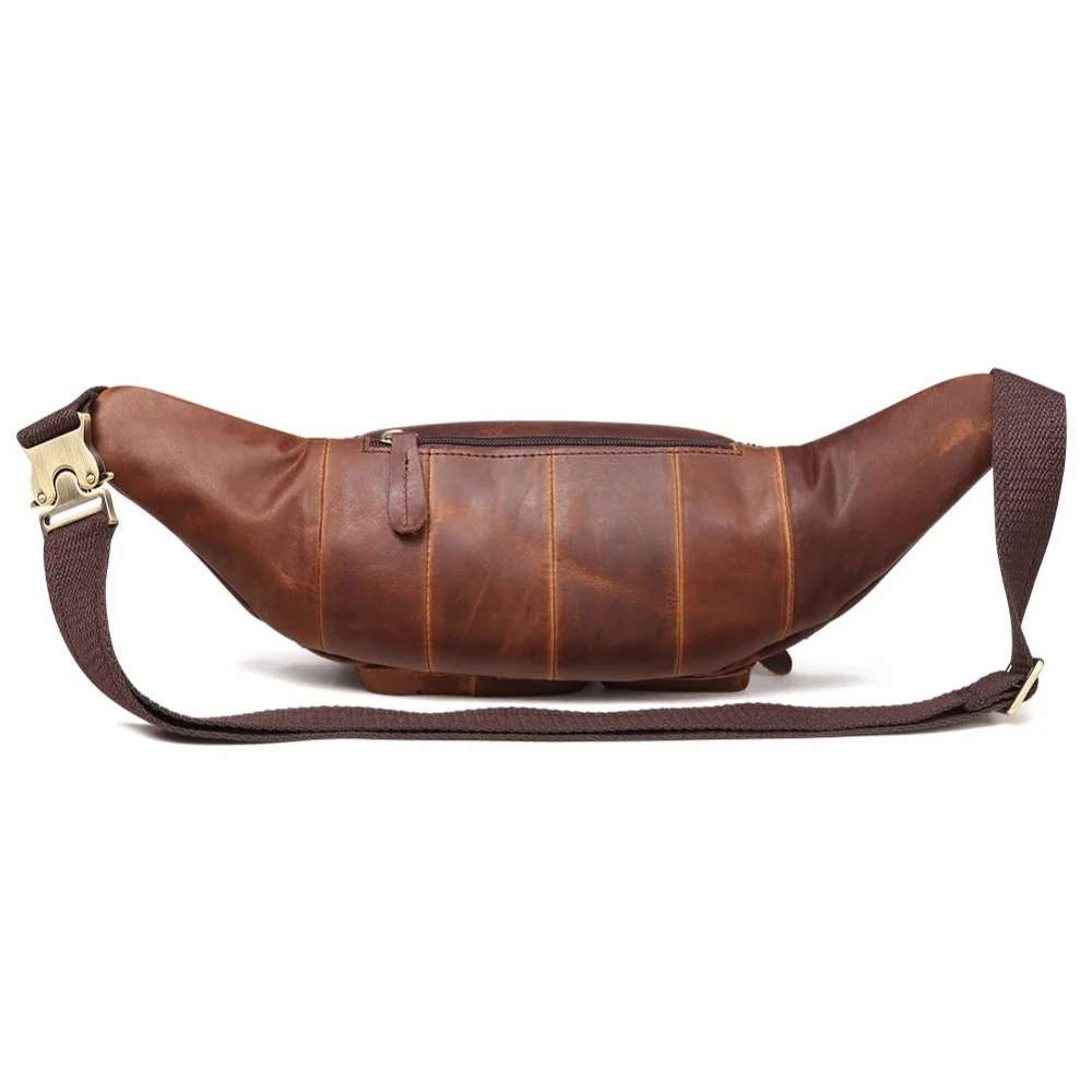 Genuine Leather Waist Packs Fanny Pack Belt Bag Vintage Phone Pouch Bags Travel Waist Pack Male Small Waist Bag Leather