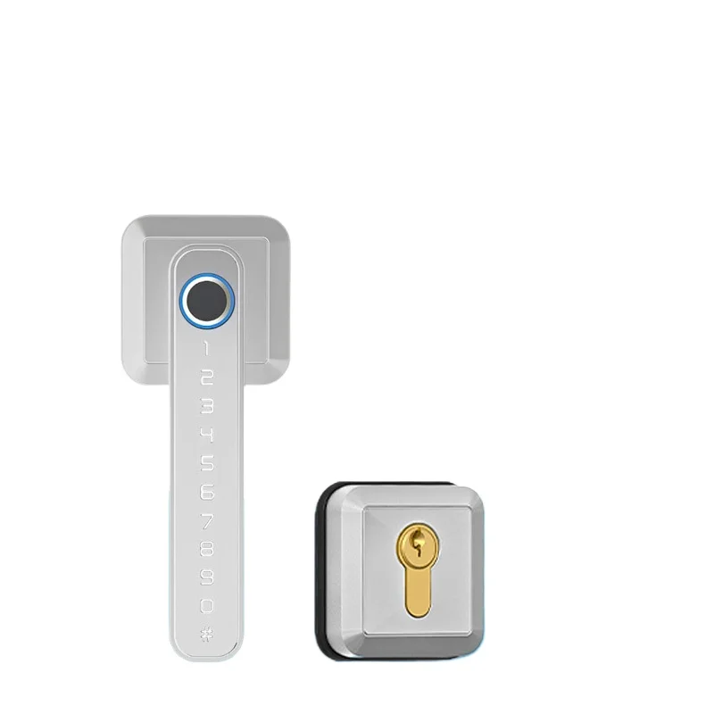 

Tuya Fingerprint Key Privacy Euro Profile Cylinder Smart Digital Handle Door Lever Lock Escutcheon