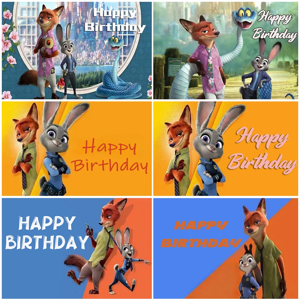 

Disney Zootopia Theme Boy Girl Birthday Party Decoration Supplies Baby Shower Banner Photozone Photography Studio Props Kid Gift