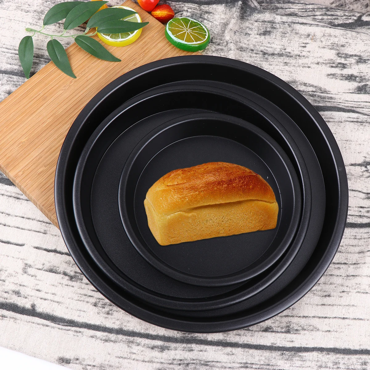 

3pcs Baking Pan Set 6+8+10 Inch Non Stick Aluminum Alloy Cake Mold For Birthday Cheesecake Coffee Cornbread Home Kitchen Use