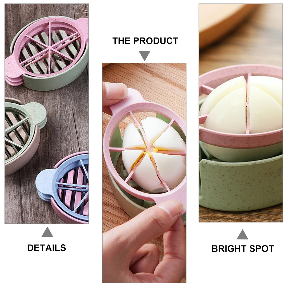 

1Set Efficient Egg Cutting Gadget Deform Resistant Easy Clean Multiple Jobs Kitchen Helper Wheat Stalk Egg Slicer