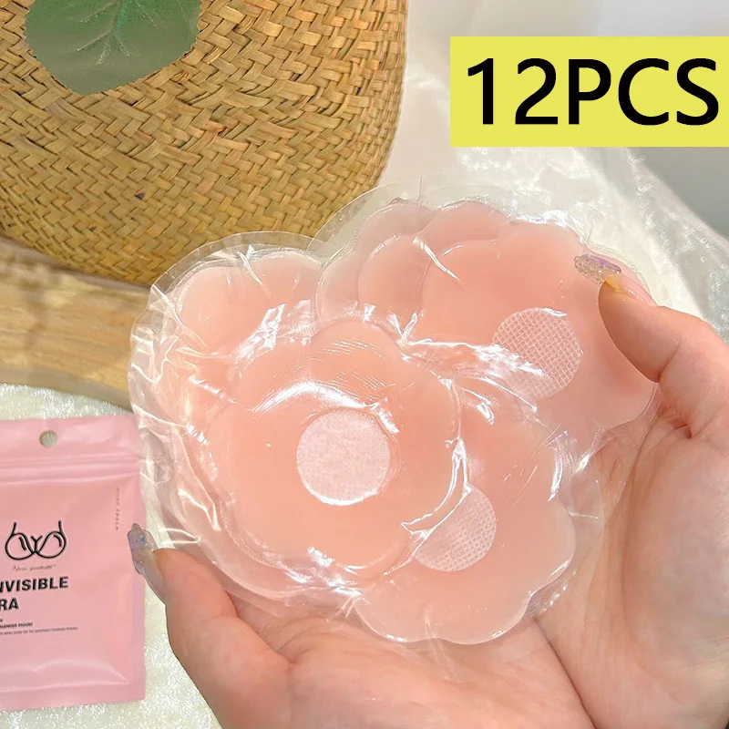 

6Pair Silicone Nipple Cover Self Adhesive Silicone Invisible Bra Water Proof Reusable Strapless Lift Up Boob Tape Chest Pasties