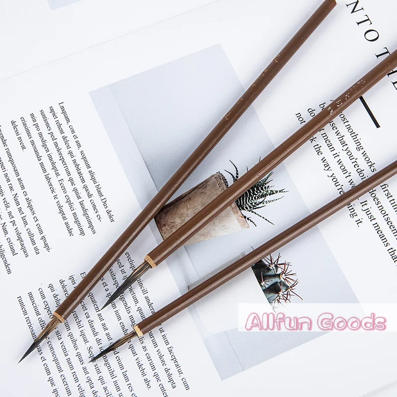 [TG835]3pcs Weasel Hair Hook Line Fine Paint Brush Calligraphy Brush Pen Art Stationary