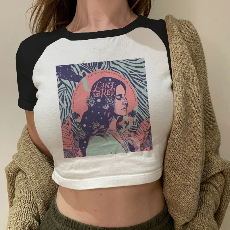 Lana Del Rey Clothing Aesthetics Y2K Sexy T Shirt Funny Print Fans Crop Top Streetwear Ladies Summer Tshirts Clothes For Women