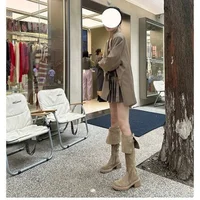 Over The Knee Cowboy Boots Women  Designer Winter Platform Shoes Fashion Fur Suede Wedges Thigh High Boots Motorcycle Shoes 2024 - Image 5