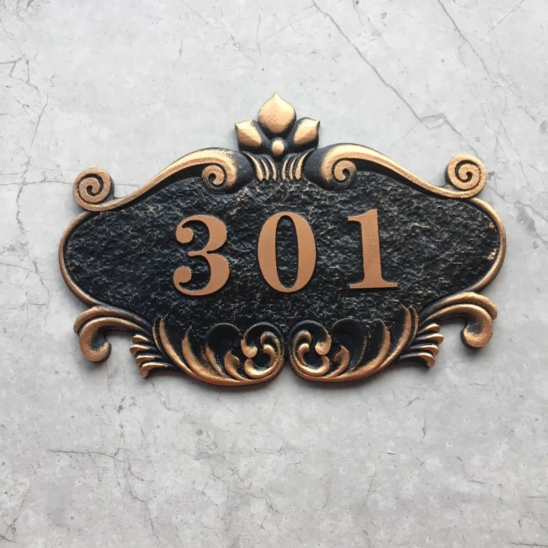 Customized: Household residential villa house number customized, metal antique pure copper, personalized creativity, outdoor hig