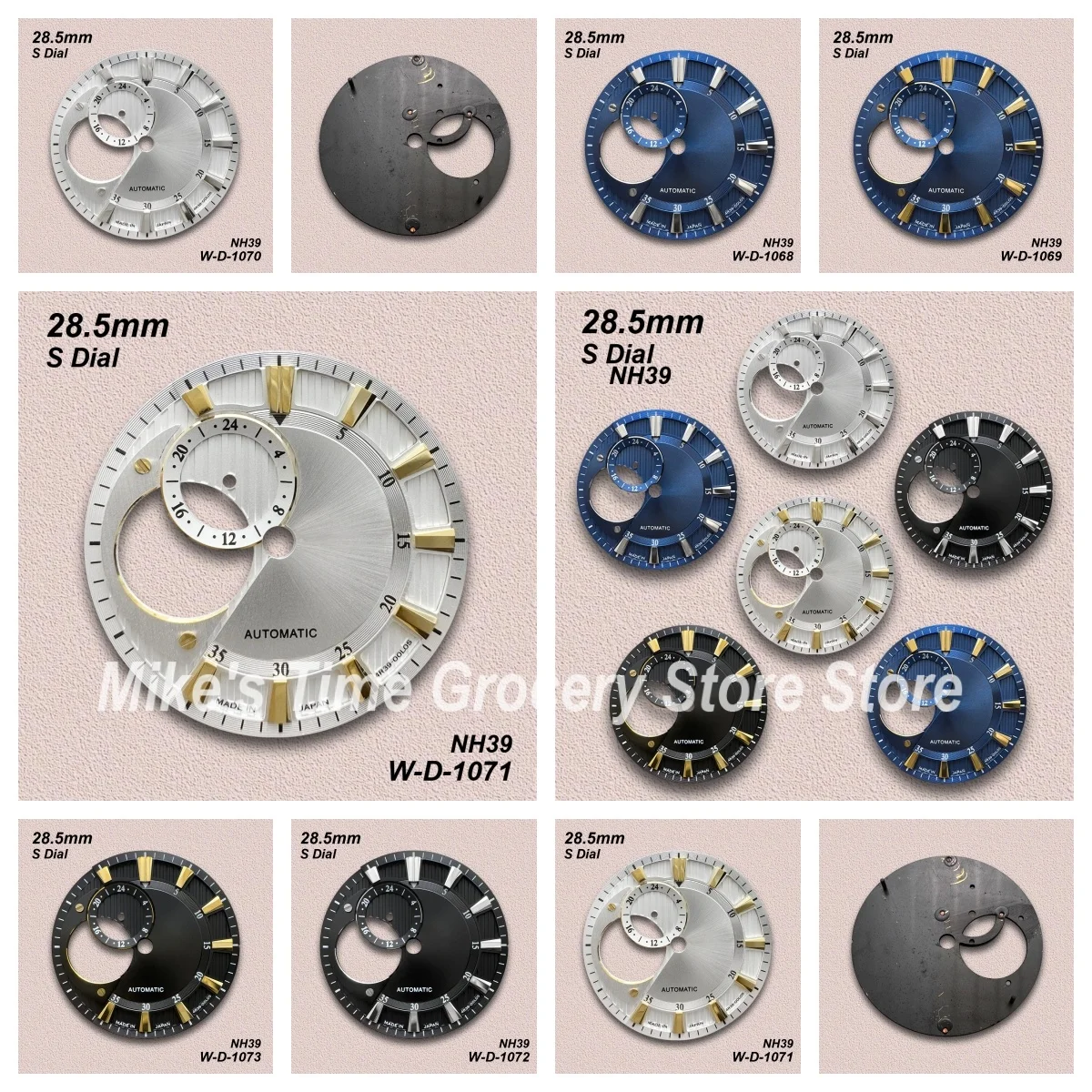 

28.5mm S Logo Sunburst Dial Suitable For NH39 Movement New Style Hollow Out High Quality Watch Modification Accessories
