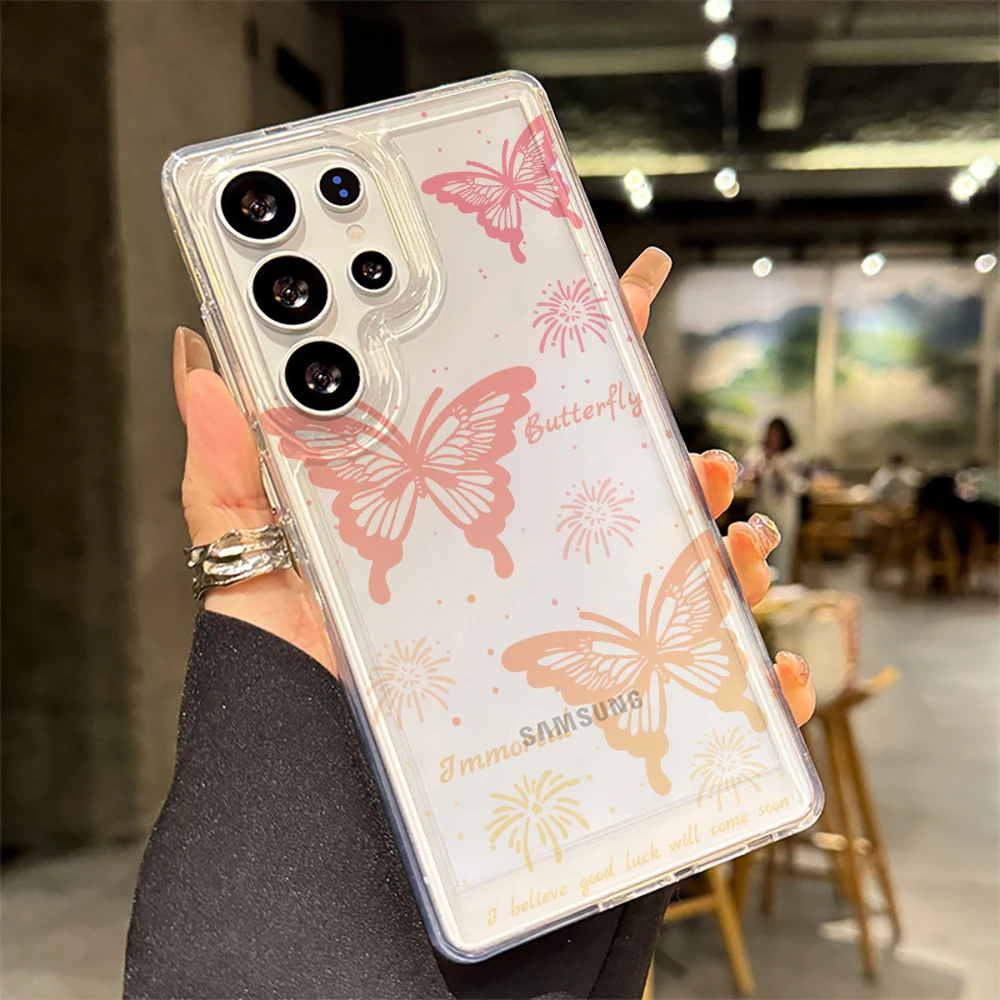 

Unique Butterfly Phone Case For Samsung Galaxy Note 20 S22 S25 S24 S23 S21 Ultra FE Plus A35 A55 A54 A53 A34 5G Silicone Funda