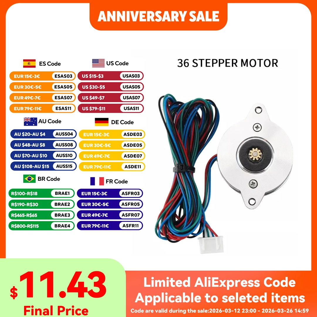

FYSETC High Temperature NEMA14 36mm Motor Stepper motor For Sherpa Mini Extruder Voron 2.4 Positron