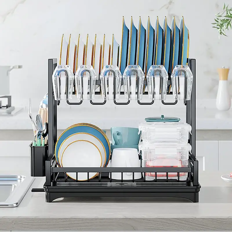 

Dish Drying Rack Tube Dish Drying Rack For Kitchen Cutlery Holder Storage Rack Integrated Design Bowls Dish Utensil Organizer