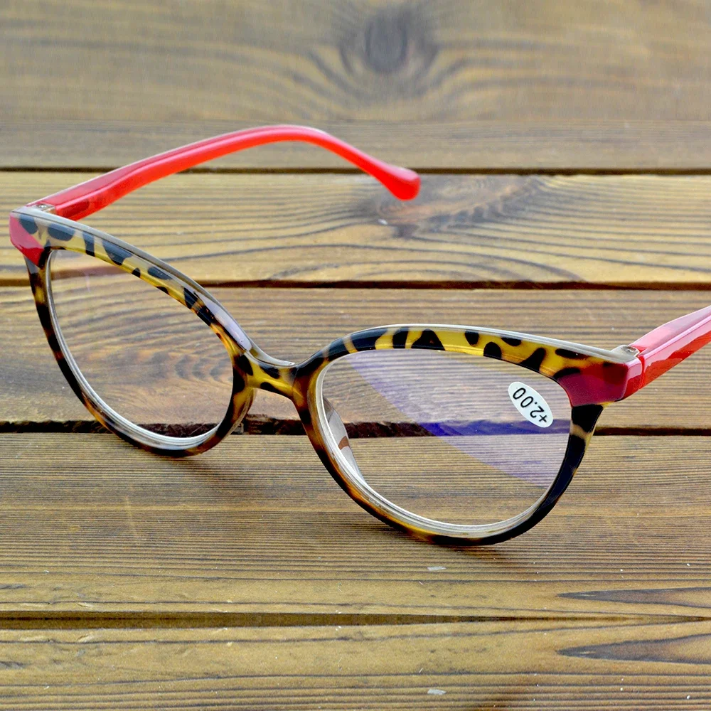 Clara Vida Leopard Veil Wild Design Women Lady Red Temple Reading Glasses +1 +1.5 +2 +2.5 +3 +3.5 +4