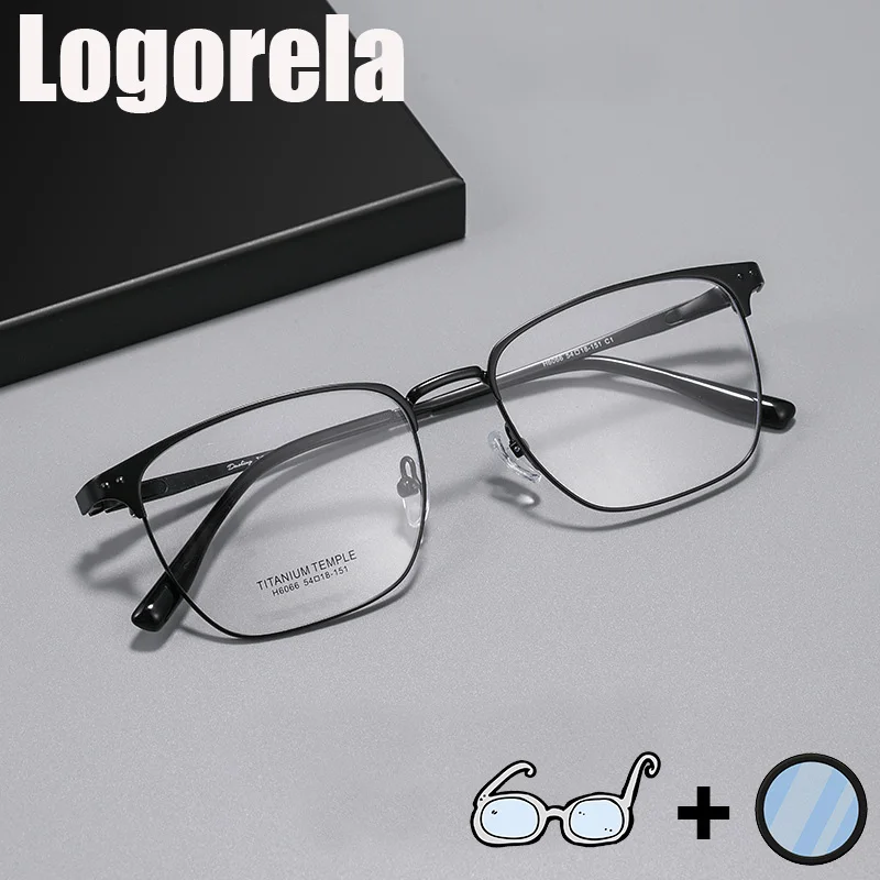 

Logorela 6066, титановая оправа для очков, женские и мужские очки по рецепту, винтажные круглые очки, оптическая оправа для близорукости, очки