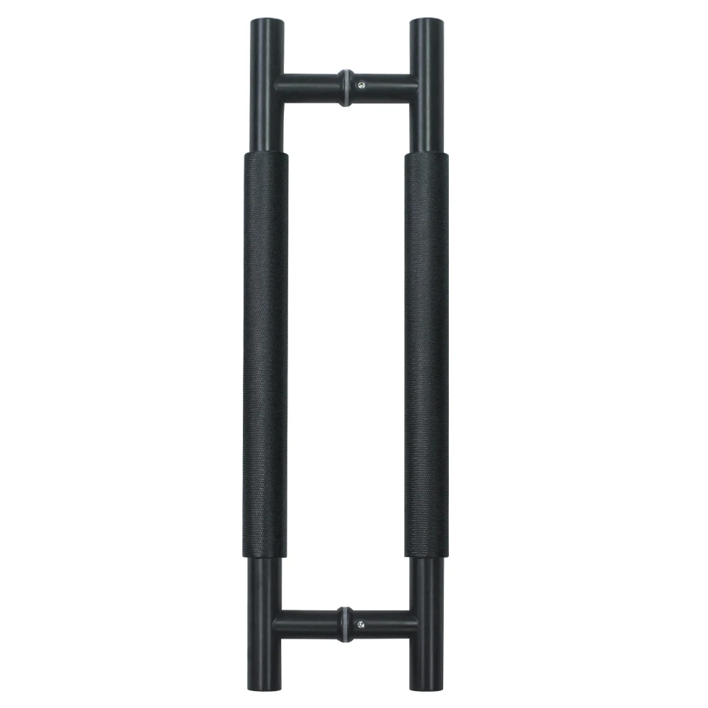 

High Quality Customized Size Black Solid Aluminum Tube Knurled Pull Handle for Glass Door