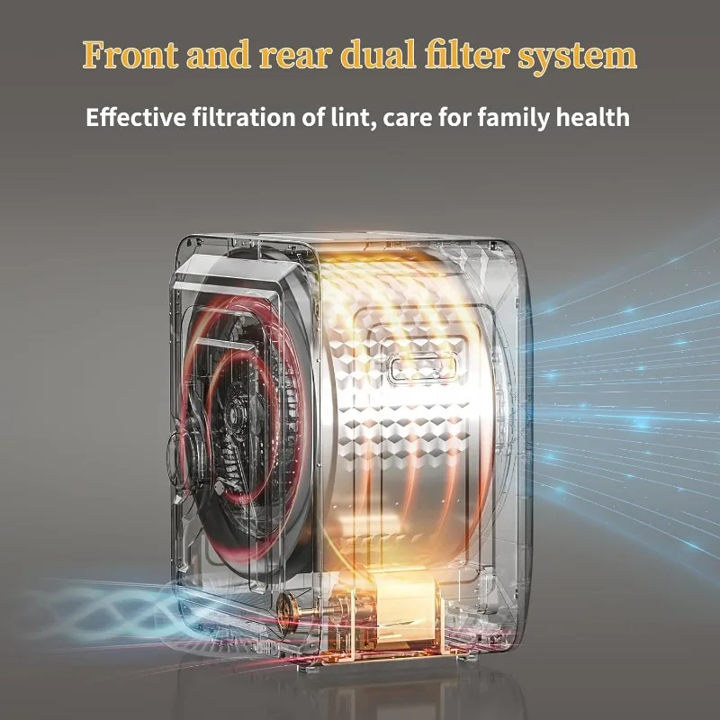 Portable Clothes Dryer, 110V Electric Compact Laundry Dryer with Stainless Steel Tub for Apartments, Dorms, RVs