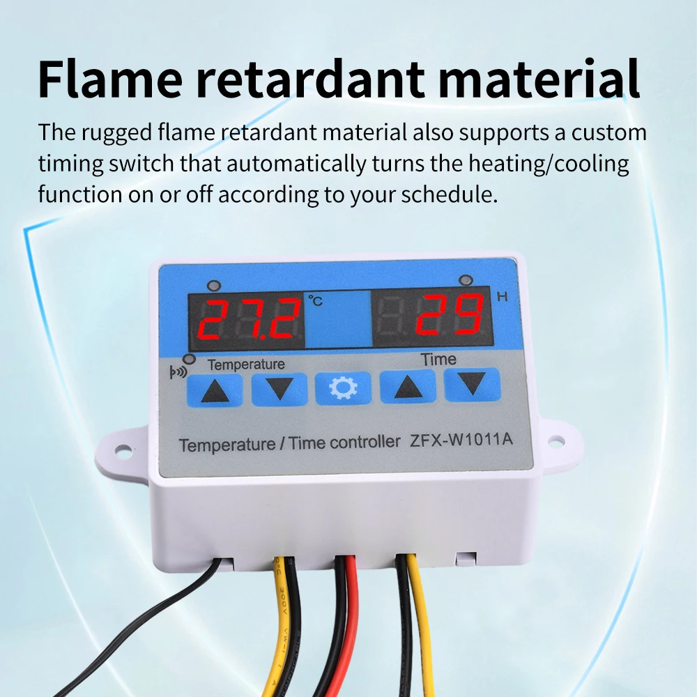 Dual Display Digital Temperature Controller DC 12V/24V/12-60V/AC 110-220V High and Low Temperature Alarm Control range: -20~80℃