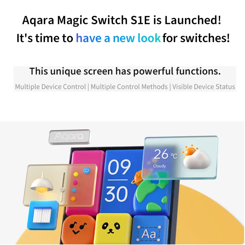 Aqara Smart Magic Switch S1E WIFI التحكم باللمس 4 مؤقت LED كامل التقويم إعدادات المشهد لإحصاءات الطاقة لتطبيق Apple Homekit