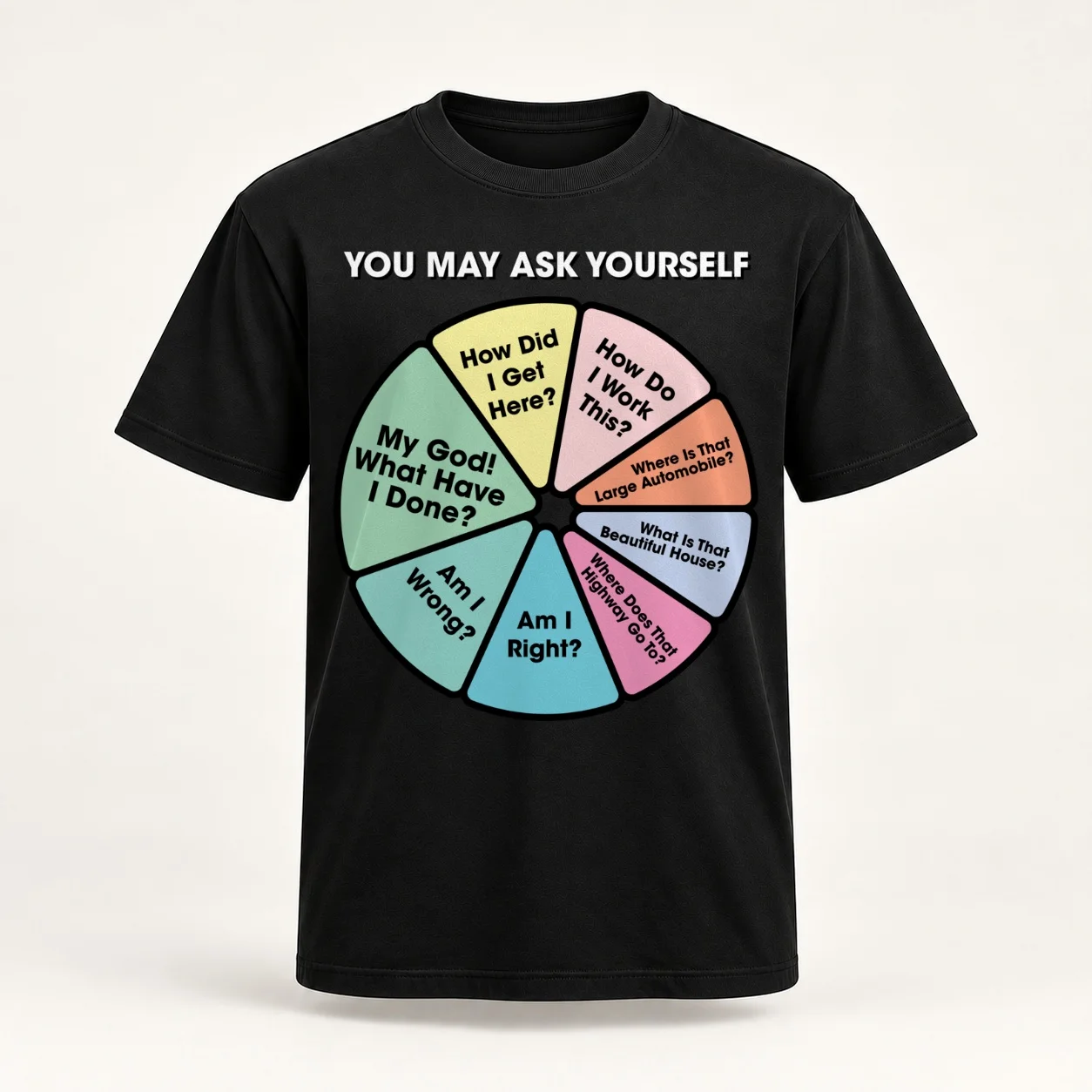 80's Music Retro Lyrics - You May Ask Yourself Pie Chart Women T-Shirt vintage clothes quick drying Women's tee shirt