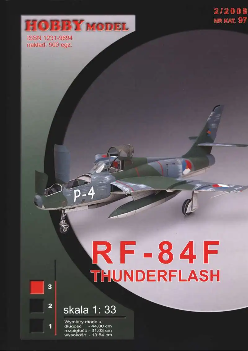 

RF-84F Thunderflash Fighter Бумажная модель DIY Головоломка Ручное пространство 3D Бумажная художественная игрушка
