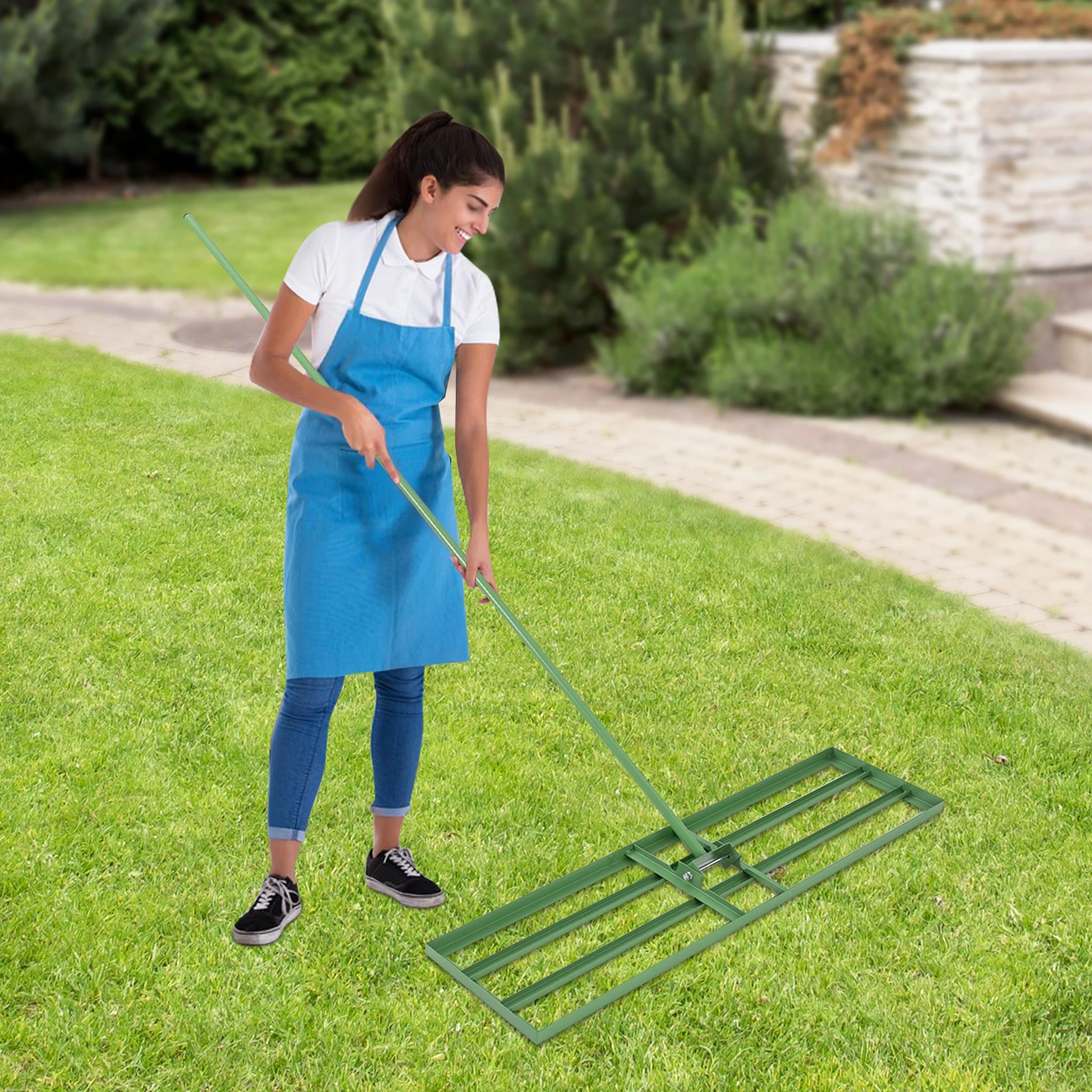 

91x25cm Lawn Leveling Tool, Lawn Leveling Rake, Steel Soil Leveler for Grass Seed Topdressing, Garden Yard Lawn Care Leveling