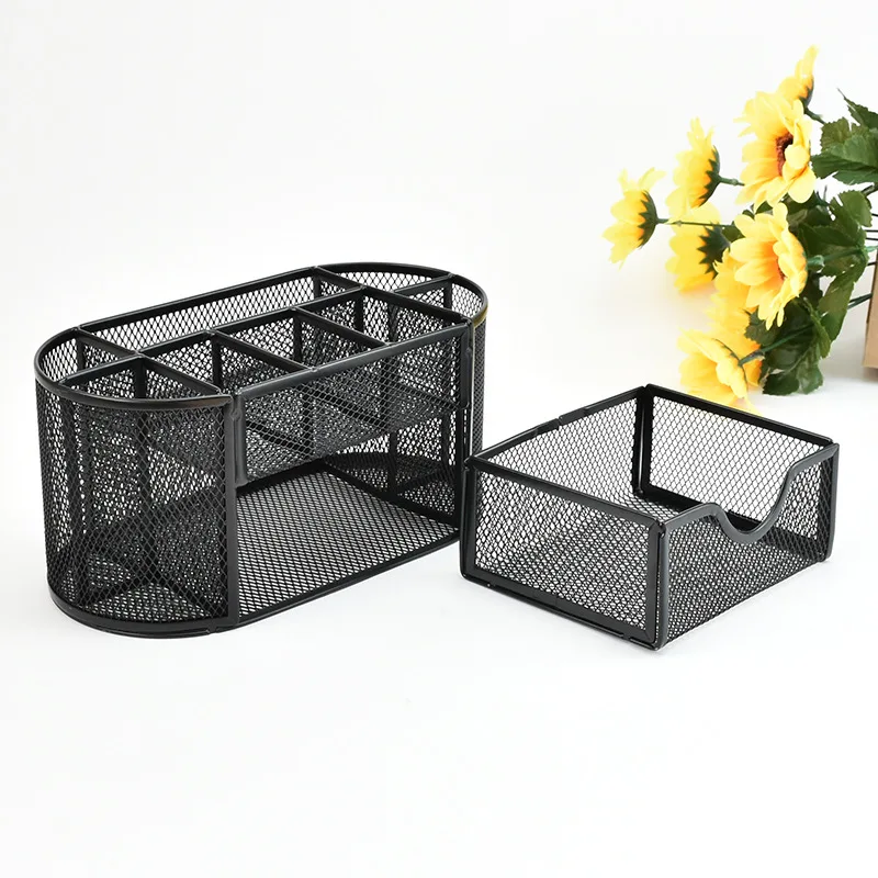 Pencil Pen Holder  9 Grids Design Storage Box Drawer Pencil Pen Holder Multi-Functional Mesh Desk Organization Storage