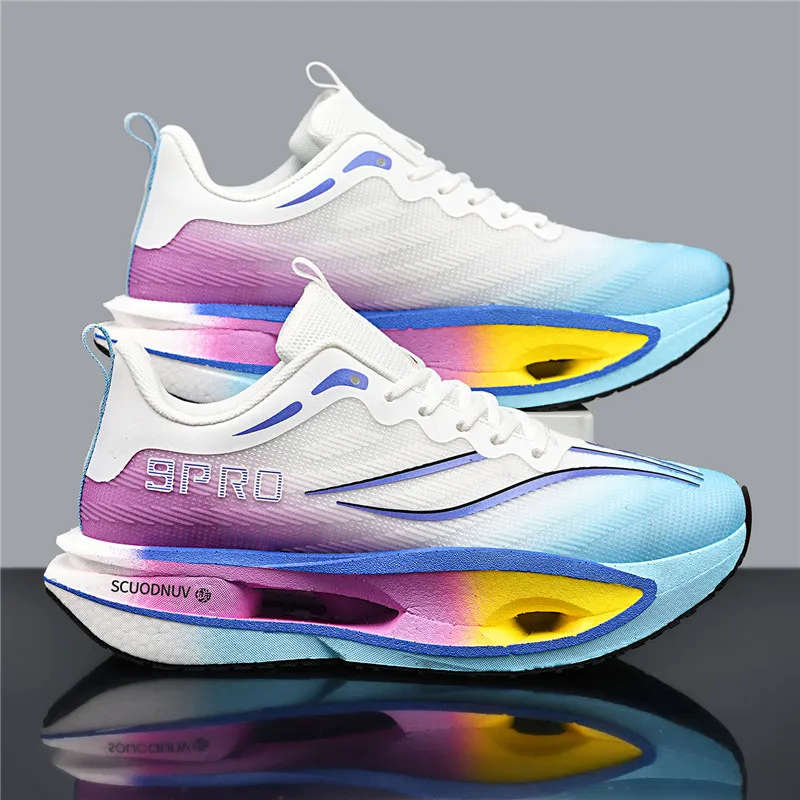 Men Casual Sports Running Shoes Carbon Board Marathon Training Breathable Women's Jogging Athletic Nonskid Walking Sneakers