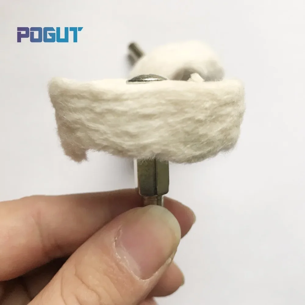 2ピース50*6ミリメートルシャフト取り付けられた布バフホイールモップ用翡翠瑪瑙ジュエリー研磨